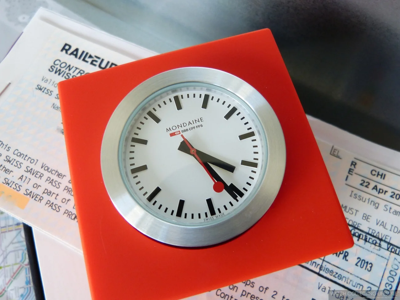 Watch Goodies Mondaine Magnetic Red Desk Cube Clock. The Official Swiss Railways Clock. WATCH COLLECTING LIFESTYLE